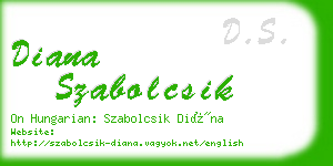 diana szabolcsik business card